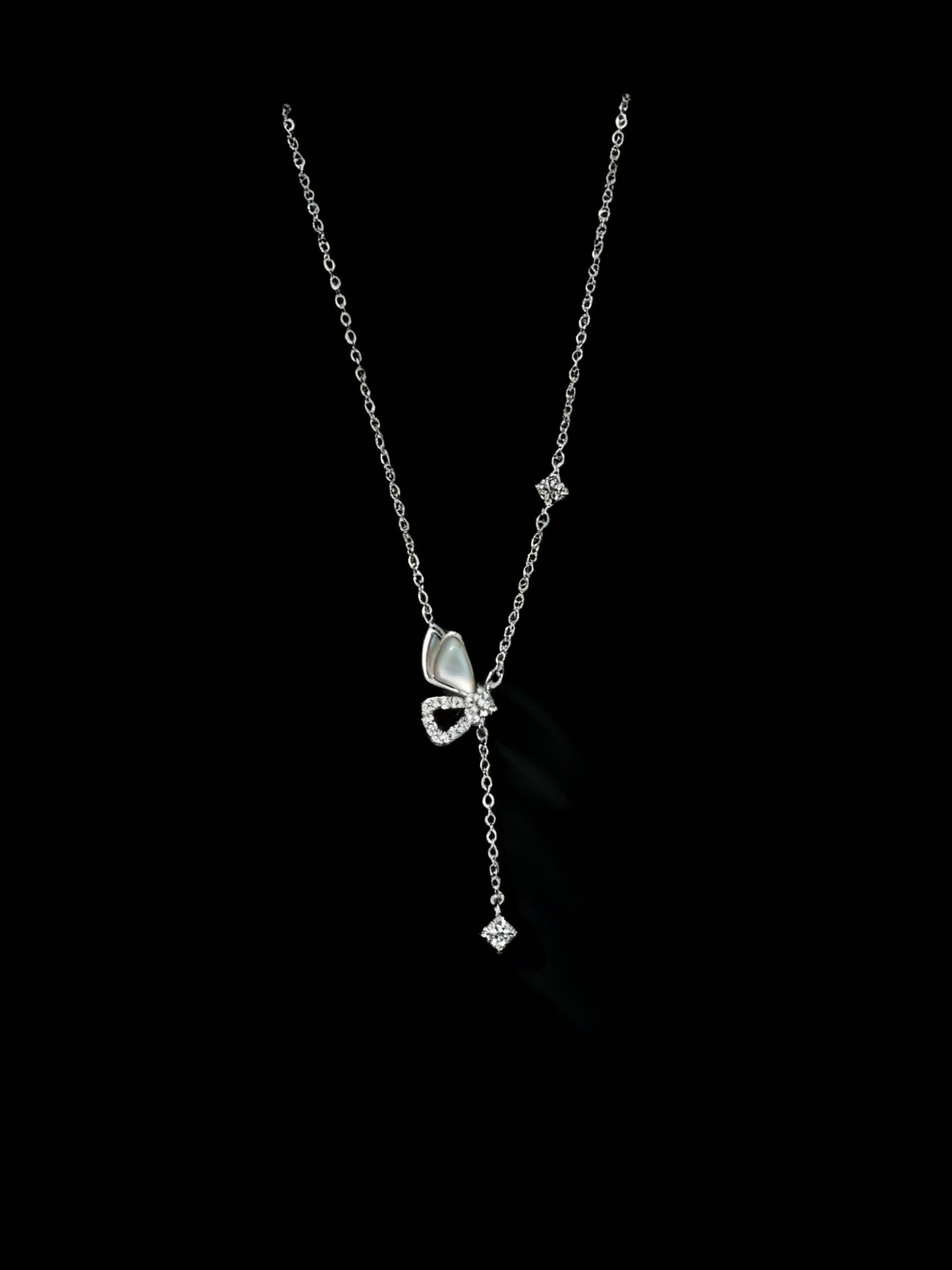 Dainty Butterfly Drop Necklace