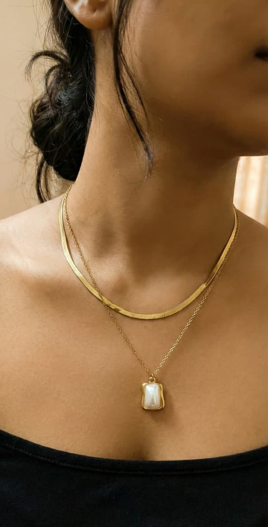 Dual Chain Shell Necklace