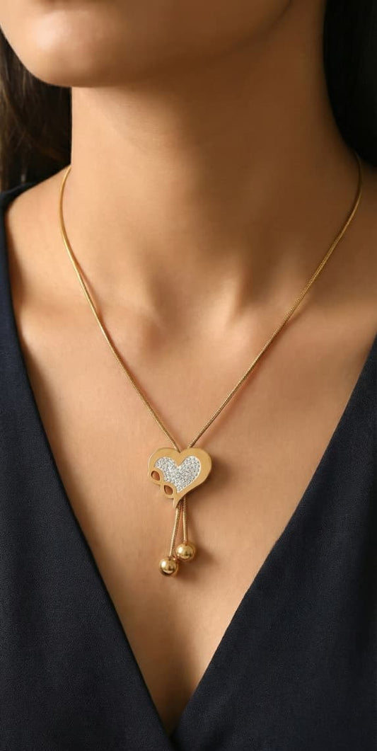 Dual Heart Diamond Pendant