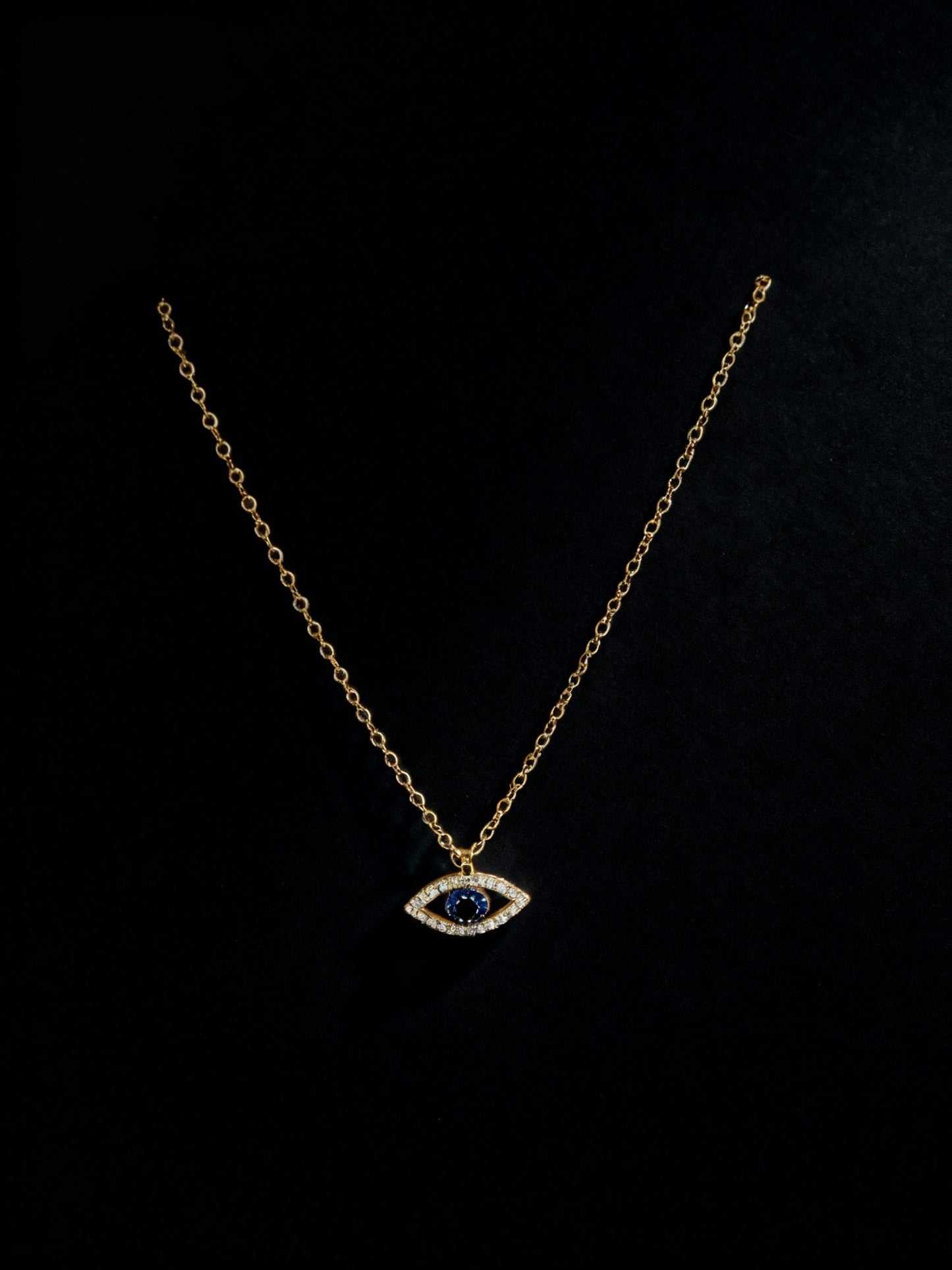 Evil Eye Pendant Gold Polish Necklace
