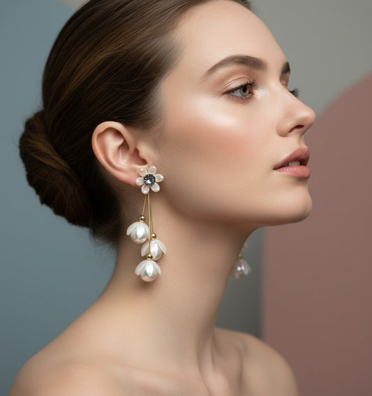 Floral Tassel Long earring