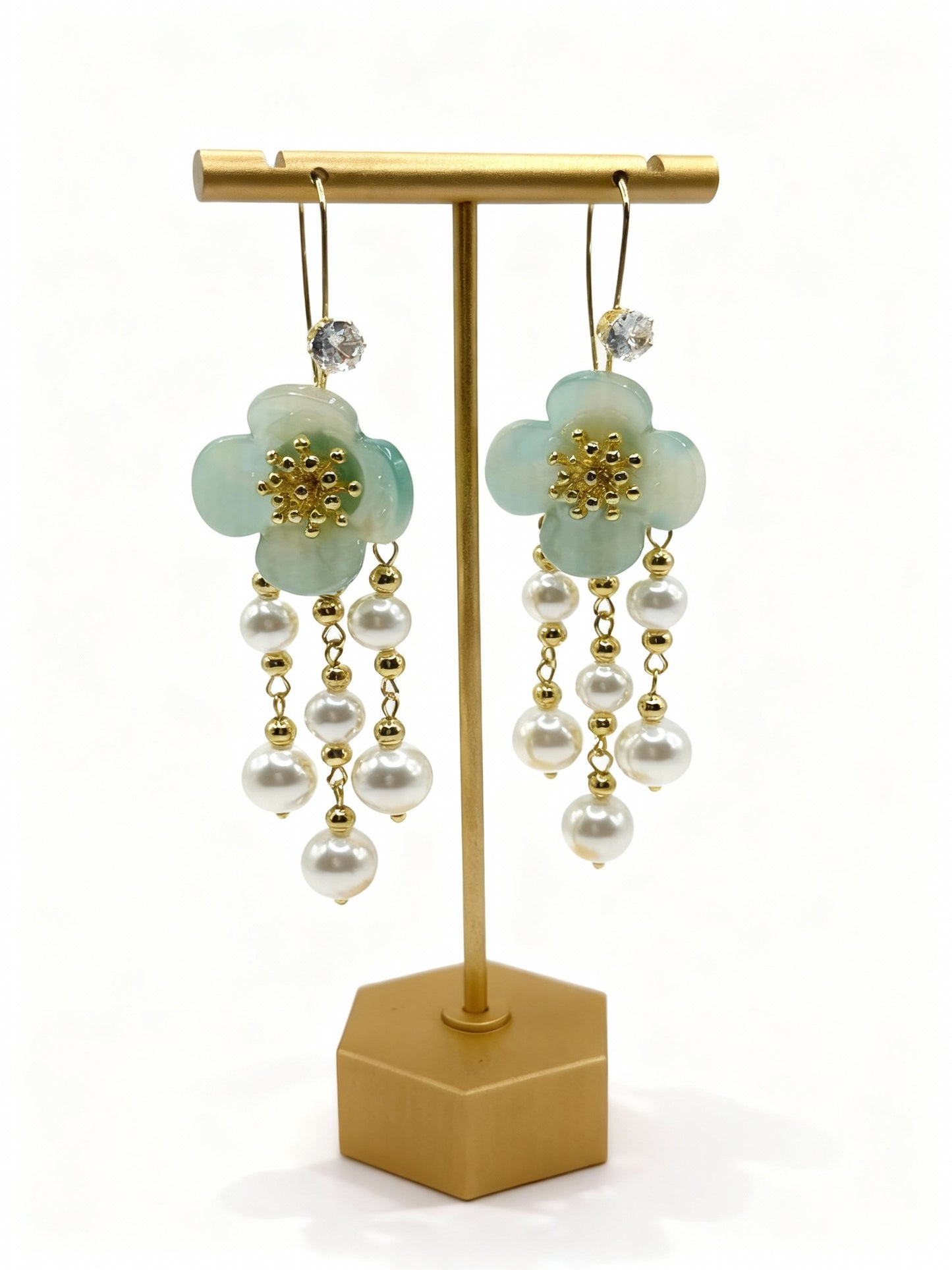 Flower Drop Long Earring