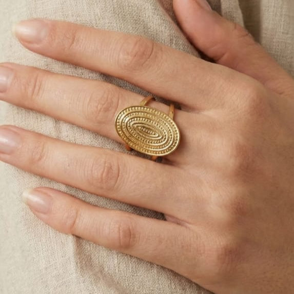 Golden Ripple RIng