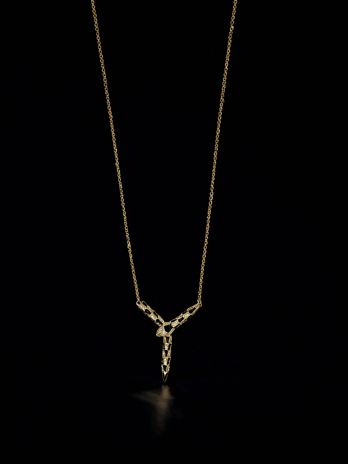Golden Snake Tail Necklace