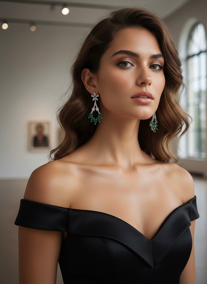 Green Royale Drop Earring