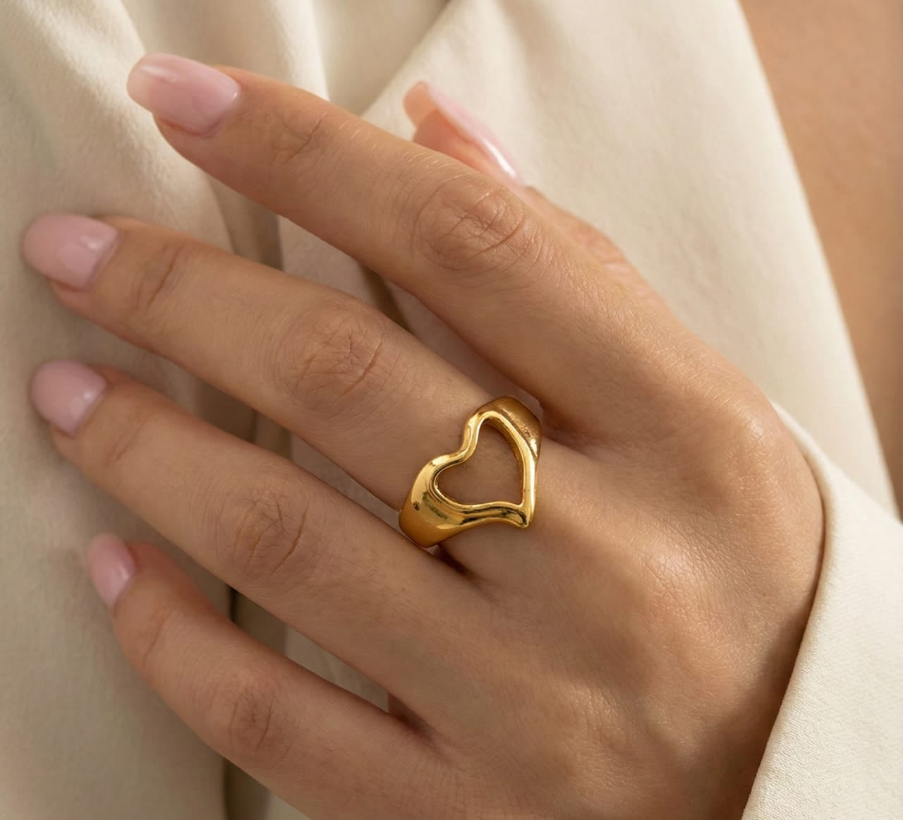 Heart Shap Golden Ring