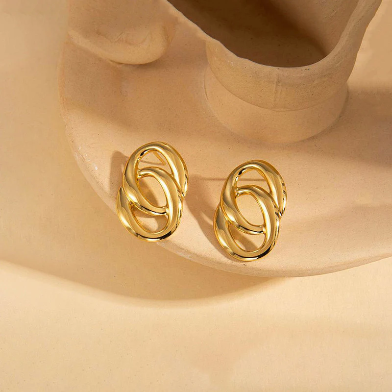Interlocking Double Oval Studs