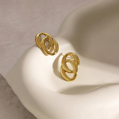 Interlocking Double Oval Studs