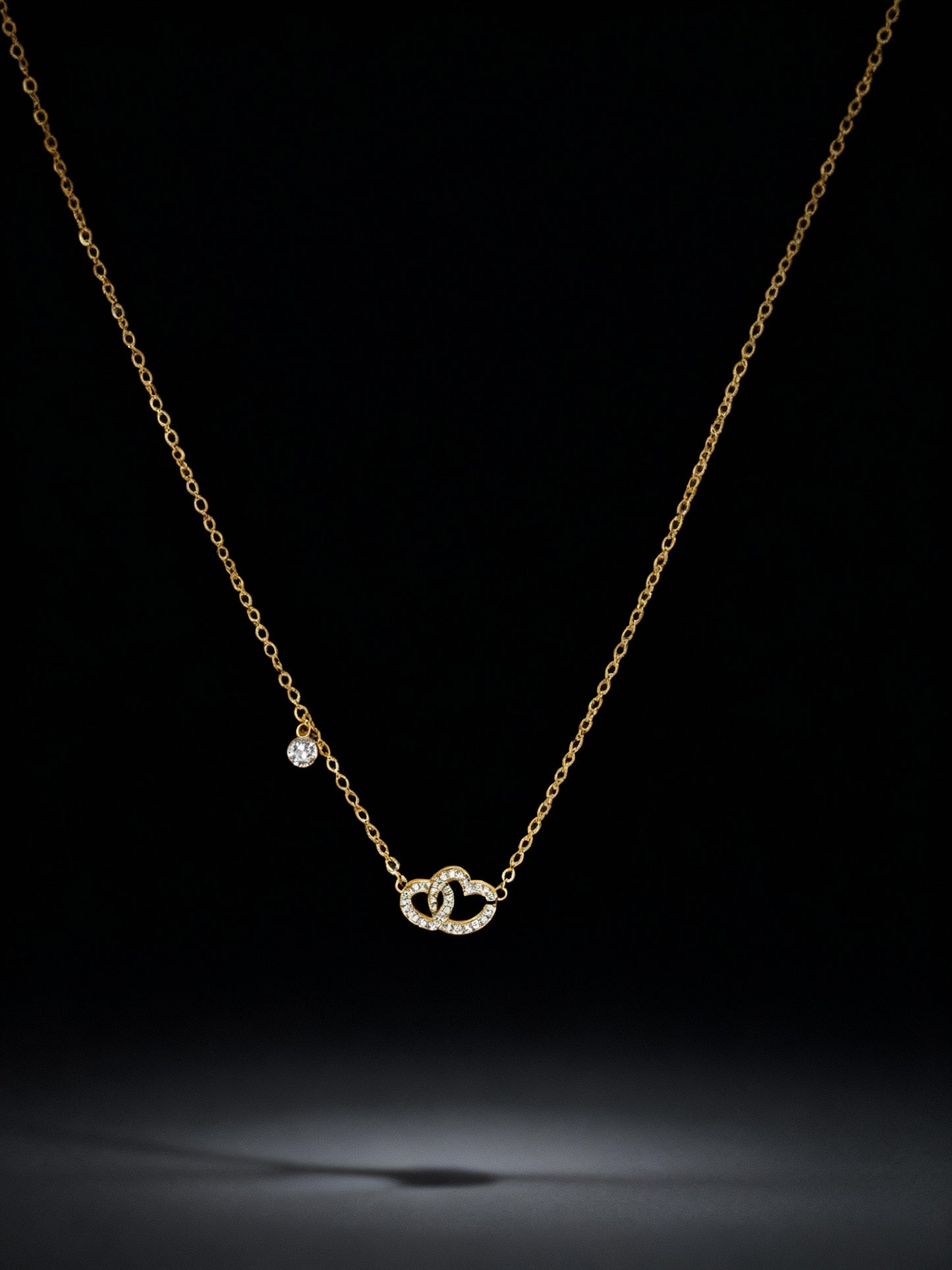 Intertwined Hearts Pendant Necklace