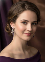 Lavender Crystal Drop Earring
