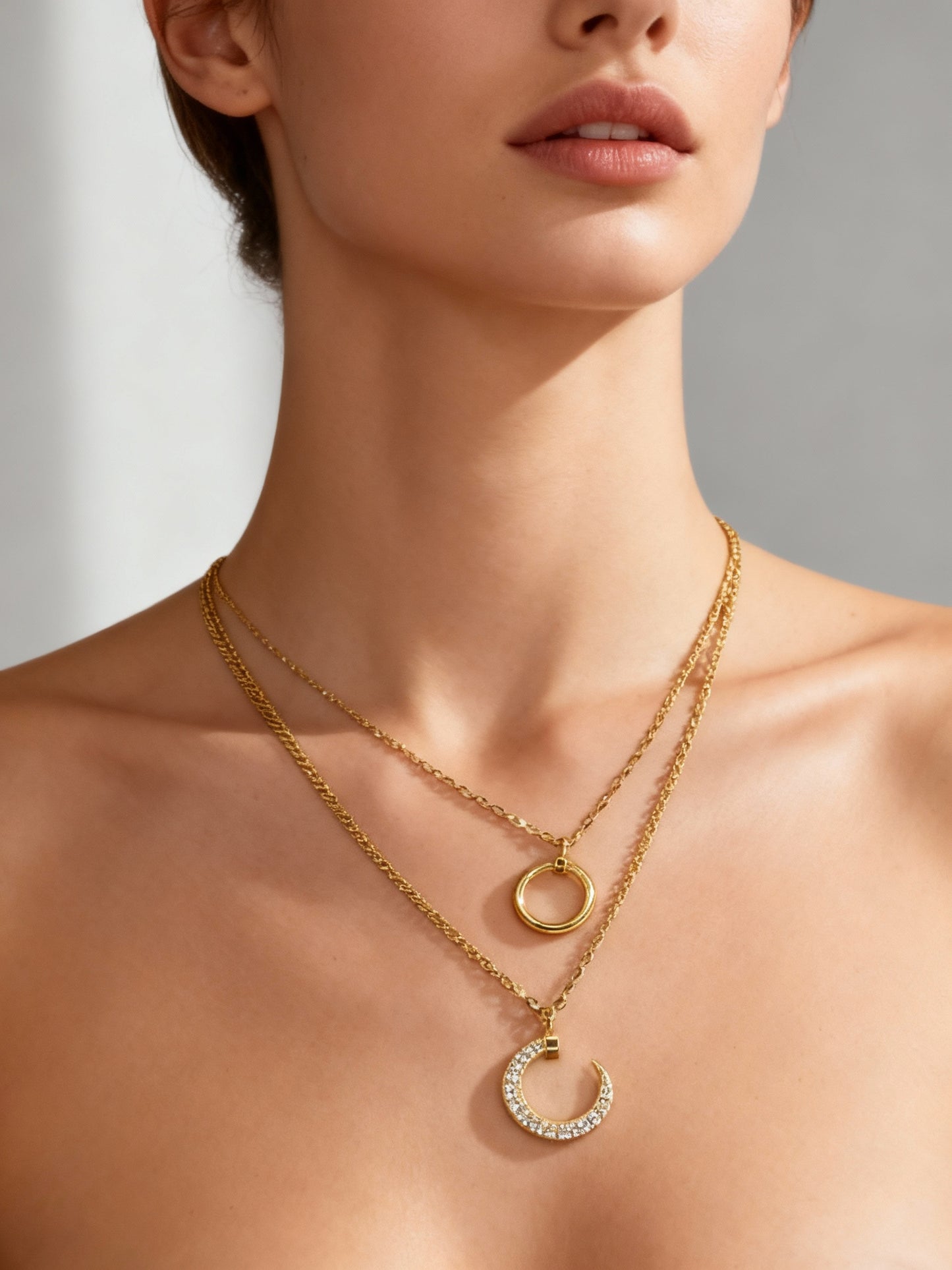 Layered Gold Tone Necklace