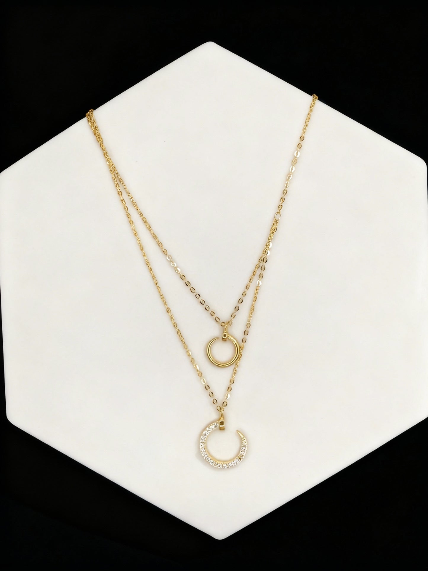 Layered Gold Tone Necklace