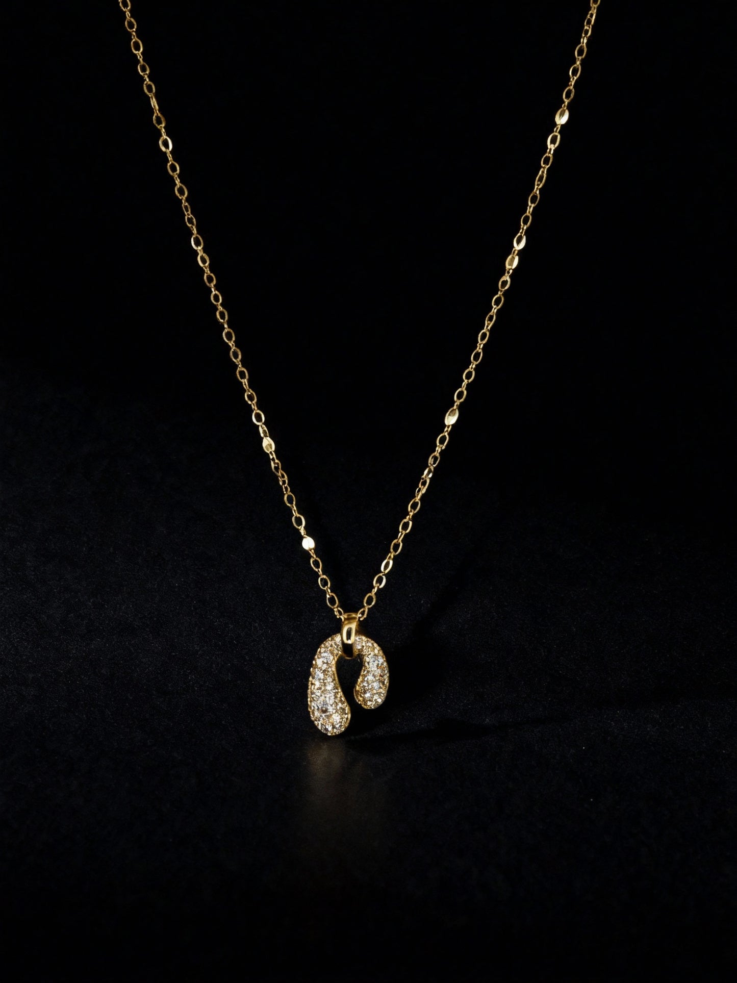 Lunar Sparkle Golden Tone Necklace