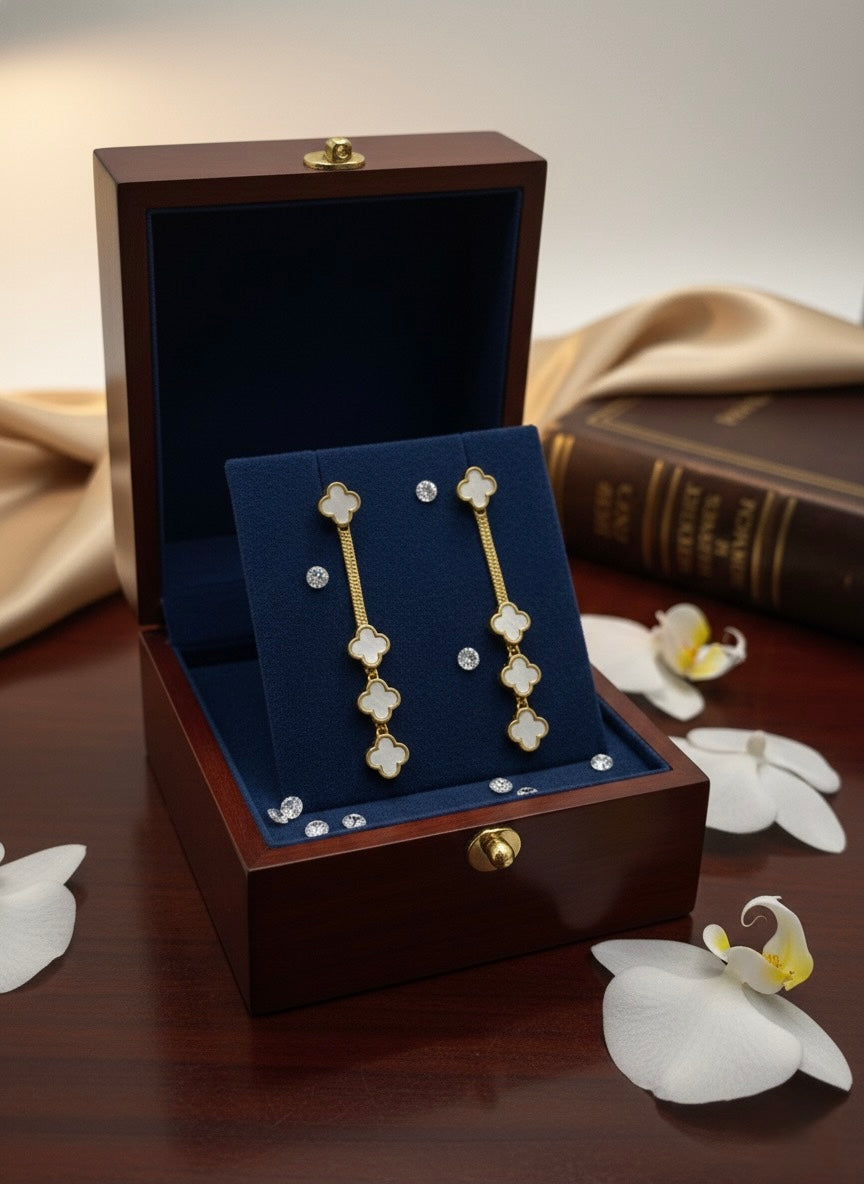 Luxe Clover Drop Earring