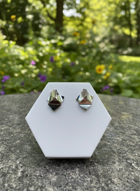 Metallic Fusion Stud Earring