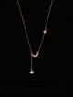 Moonlit Star Drop Rose Gold Necklace