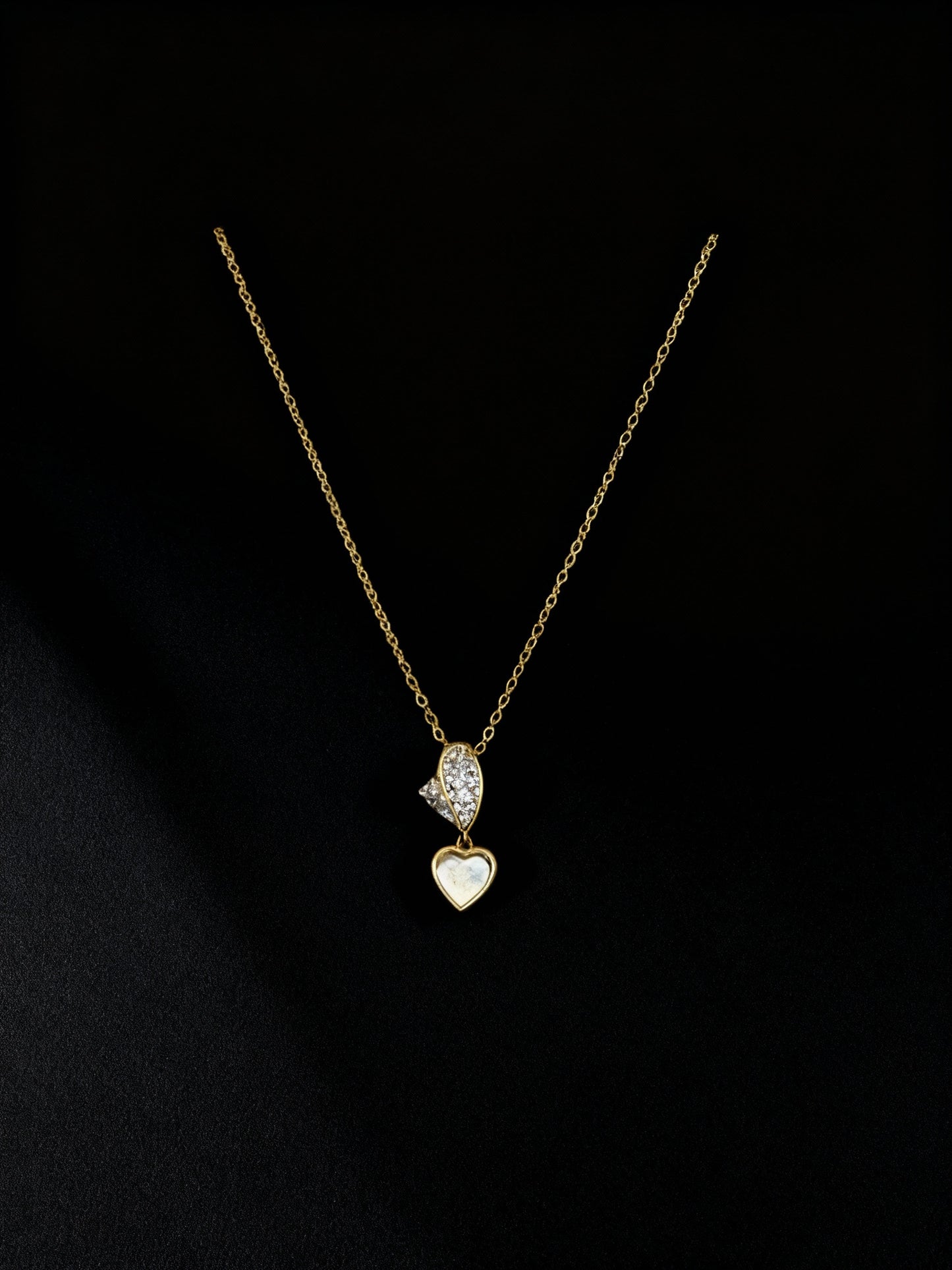 MOP Heart Drop Necklace