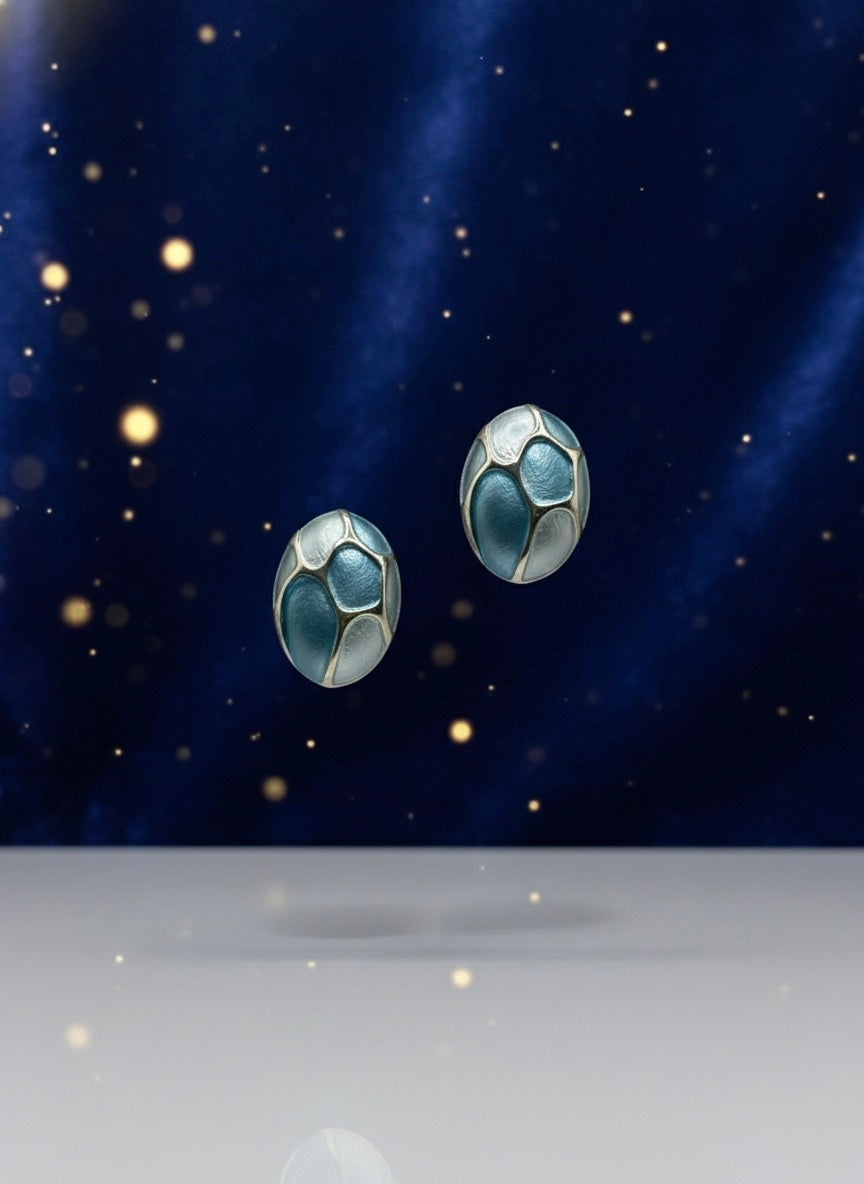 Mosaic Oval Stud Earring