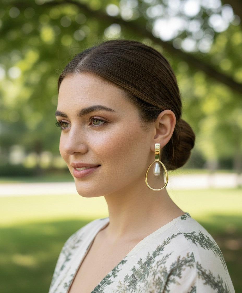 Oval Drop Earring