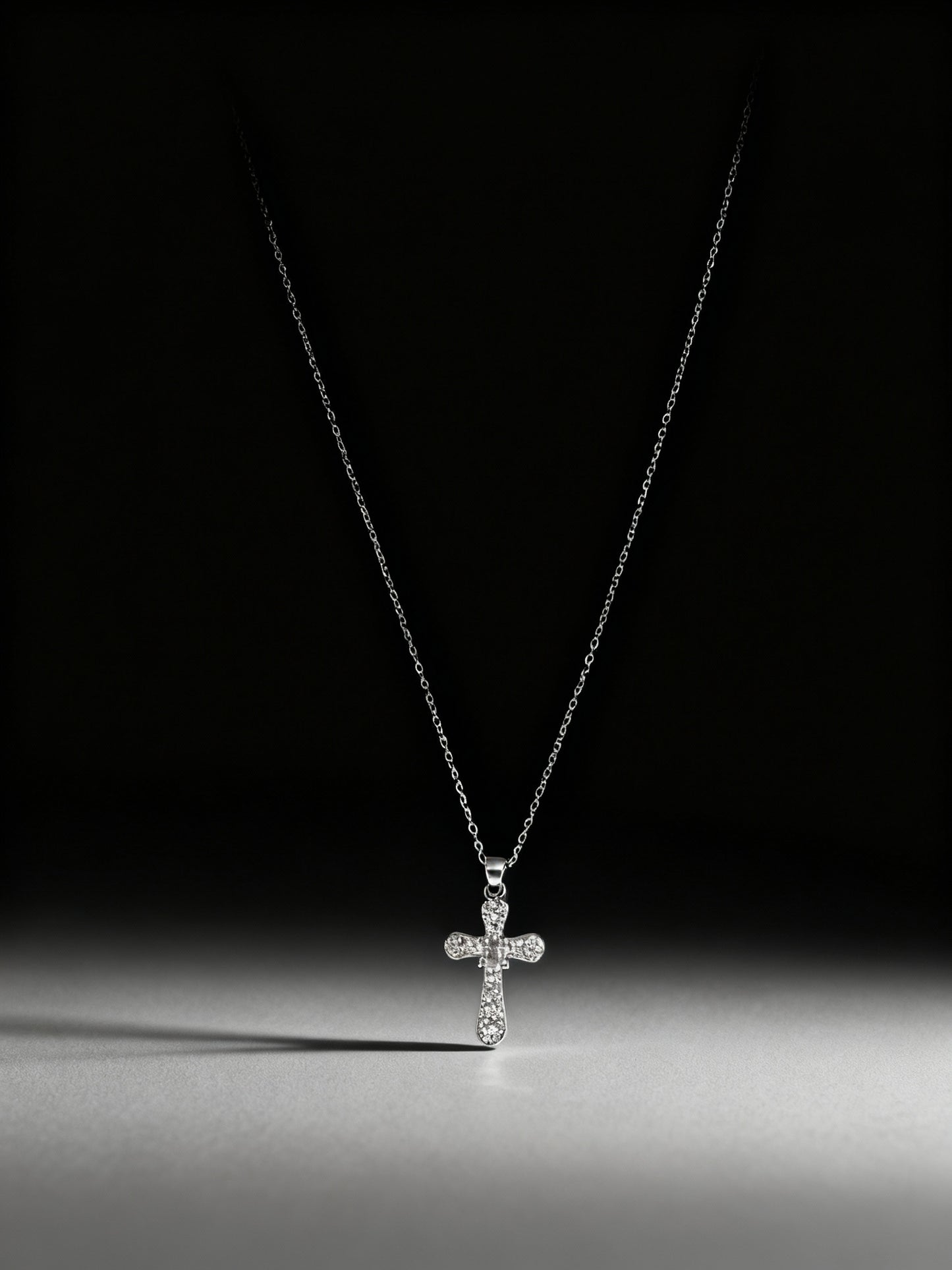 Pave Diamond Cut Cross Necklace