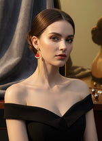 Red Royale Tassel Drop Earring