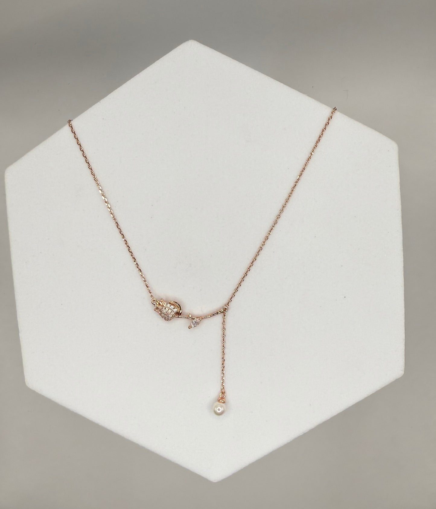 Rose Gold Leaf Pendant Necklace