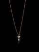 Rose Gold Pave Heart and Drop Necklace