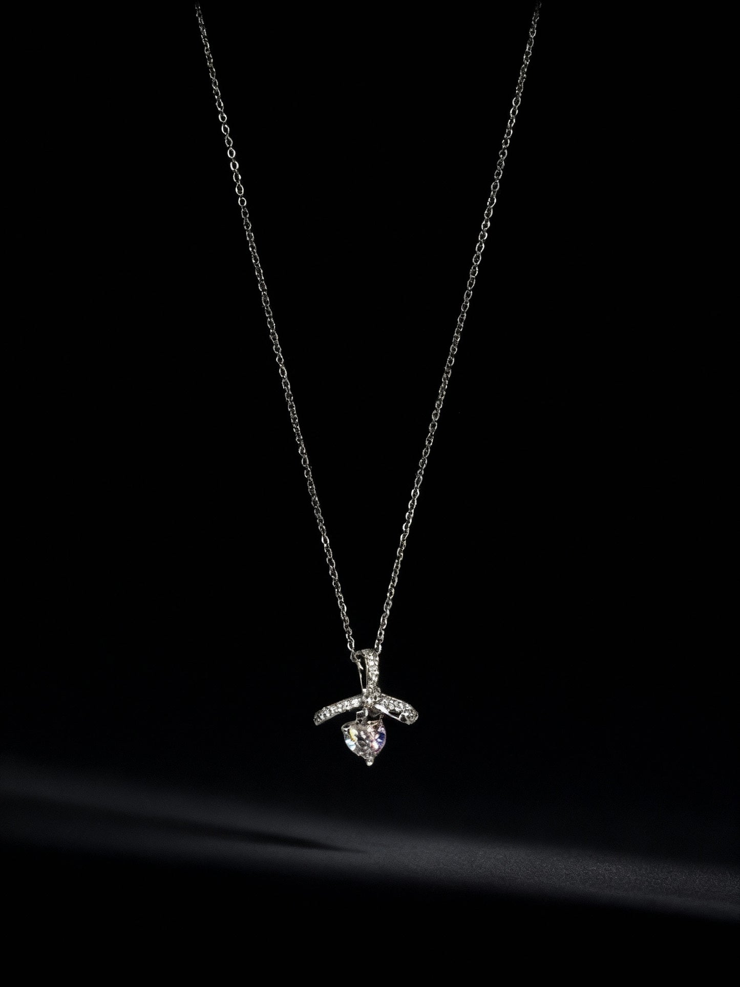 Sweet Bow Heart Necklace