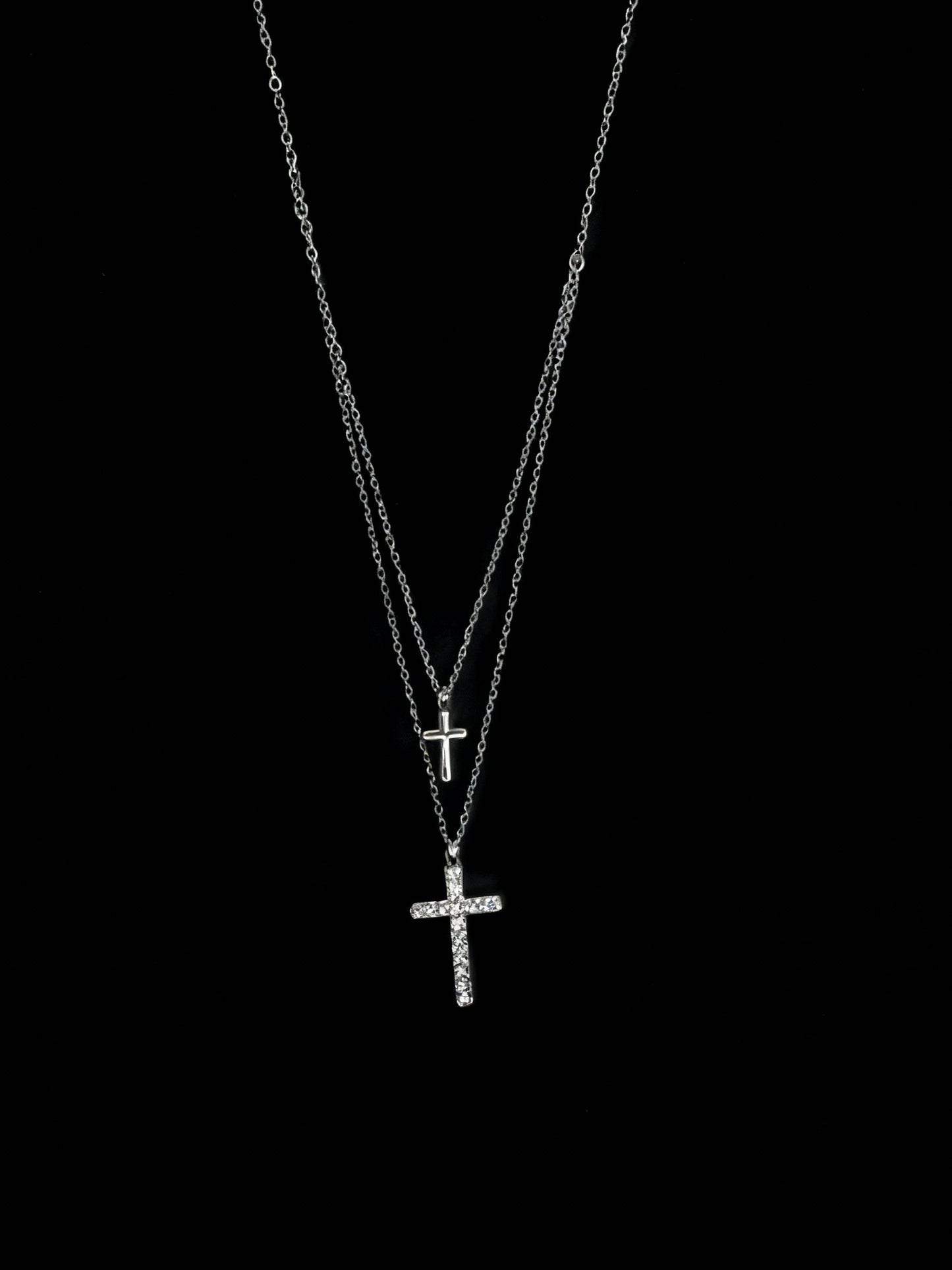 Twin Cross Elegance Necklace