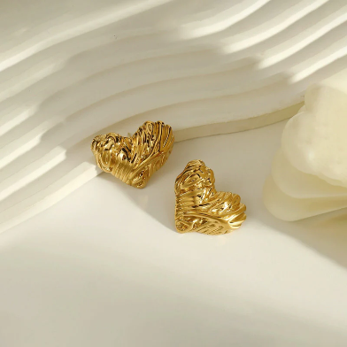 Vintage-Inspired Heart Studs