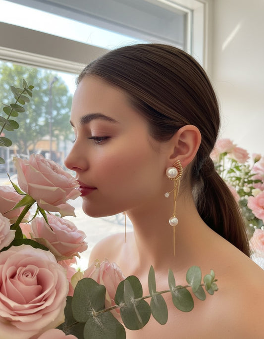 Wings Of Gold Tassel Long Earring