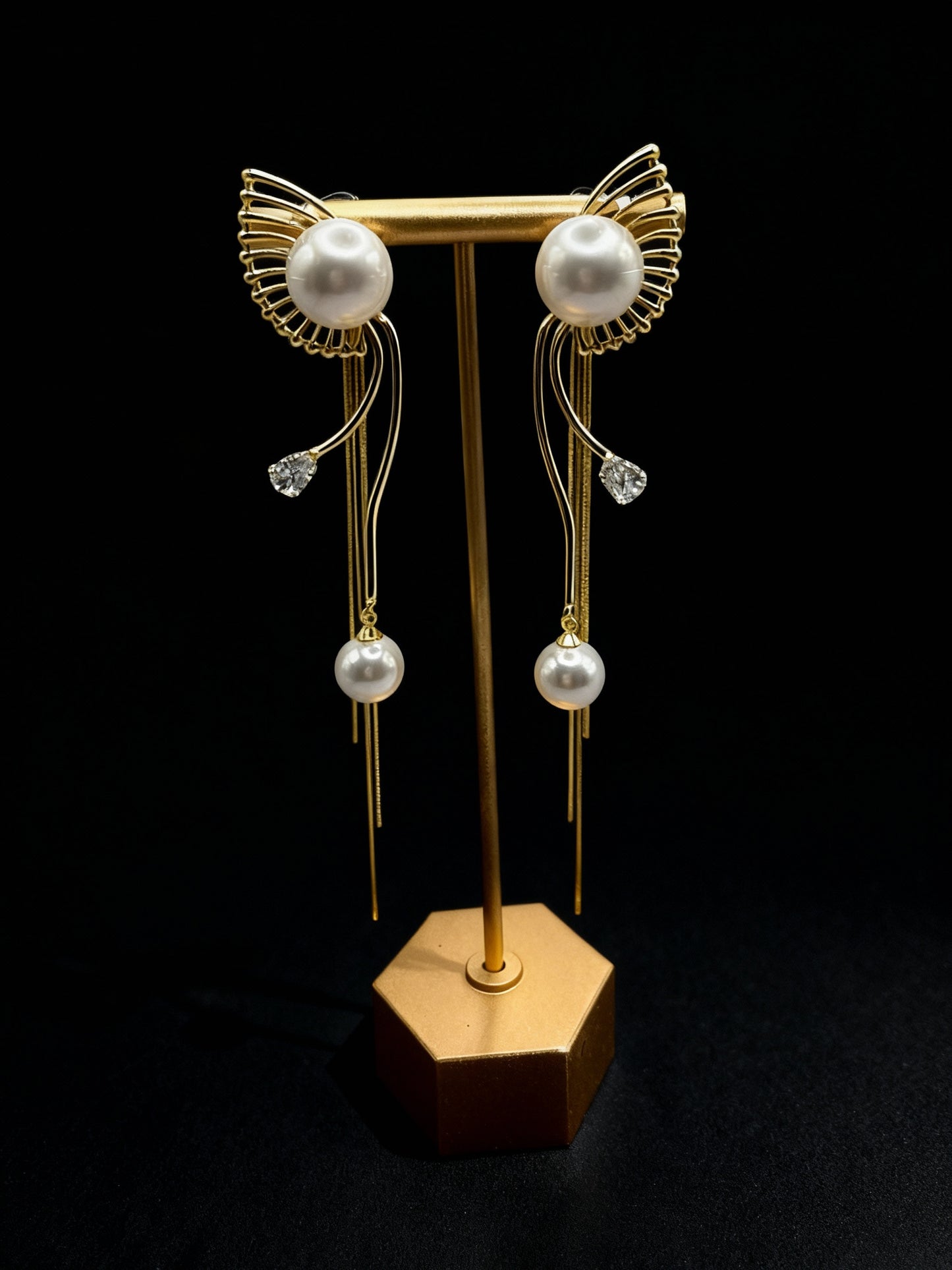 Wings Of Gold Tassel Long Earring