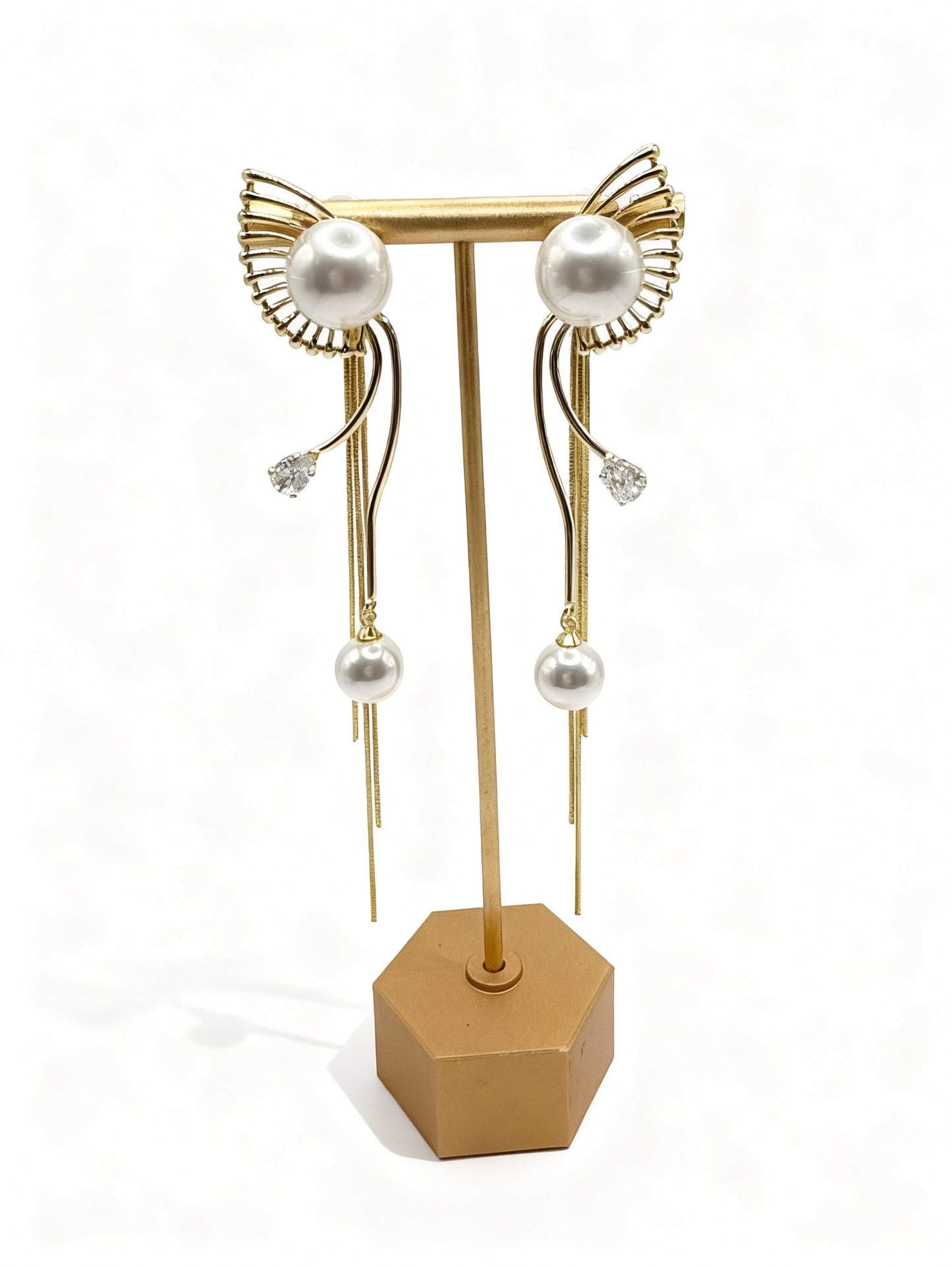 Wings Of Gold Tassel Long Earring