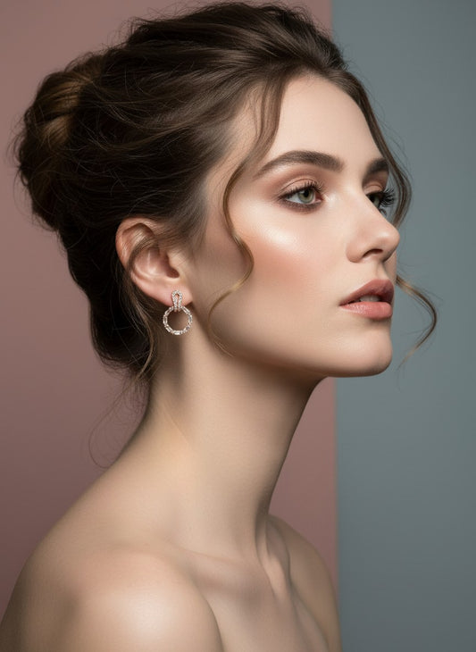 Zirconia Rose Gold Earring